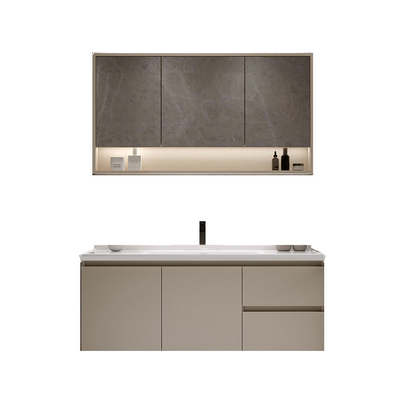 White Solid Wood Rectangular Modern Wall Mount Bathroom Vanity Set 47"L x 20"W x 20"H Clearhalo 'Bathroom Remodel & Bathroom Fixtures' 'Bathroom Vanities' 'bathroom_vanities' 'Home Improvement' 'home_improvement' 'home_improvement_bathroom_vanities' 8215734