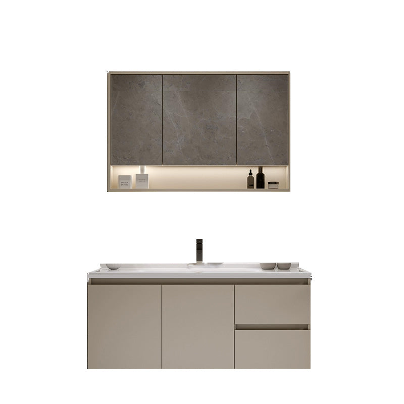 White Solid Wood Rectangular Modern Wall Mount Bathroom Vanity Set 43.3"L x 19.7"W x 19.7"H Clearhalo 'Bathroom Remodel & Bathroom Fixtures' 'Bathroom Vanities' 'bathroom_vanities' 'Home Improvement' 'home_improvement' 'home_improvement_bathroom_vanities' 8215738