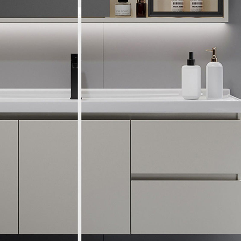 White Solid Wood Rectangular Modern Wall Mount Bathroom Vanity Set Clearhalo 'Bathroom Remodel & Bathroom Fixtures' 'Bathroom Vanities' 'bathroom_vanities' 'Home Improvement' 'home_improvement' 'home_improvement_bathroom_vanities' 8215740