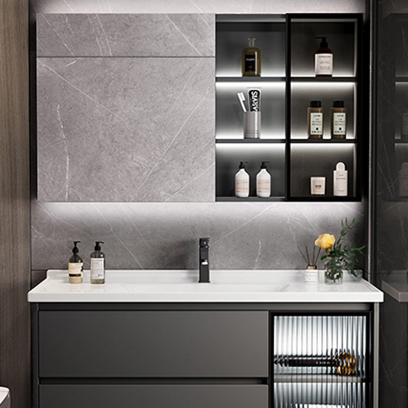 Trendy Bathroom Sink Vanity Wall-Mounted Open Shelf Faucet Included Clearhalo 'Bathroom Remodel & Bathroom Fixtures' 'Bathroom Vanities' 'bathroom_vanities' 'Home Improvement' 'home_improvement' 'home_improvement_bathroom_vanities' 8215755