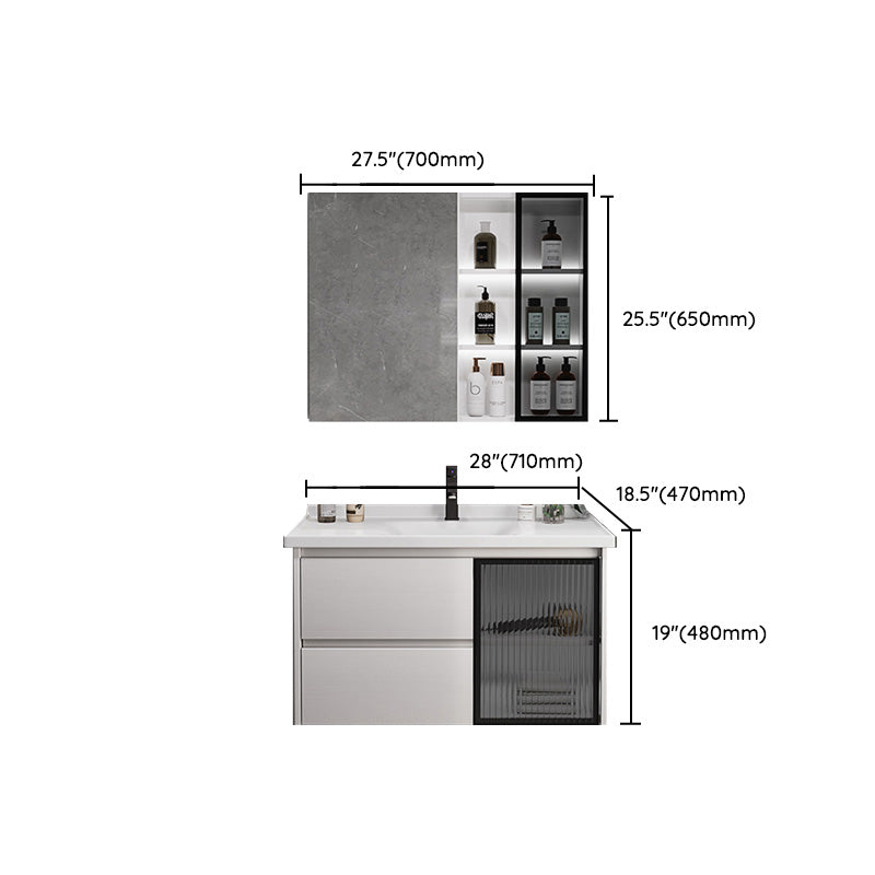 Fashionable Bathroom Sink Vanity Wall Mount Two Drawer Backsplash Included Clearhalo 'Bathroom Remodel & Bathroom Fixtures' 'Bathroom Vanities' 'bathroom_vanities' 'Home Improvement' 'home_improvement' 'home_improvement_bathroom_vanities' 8223197