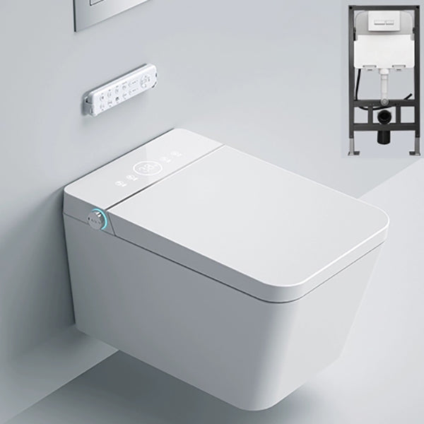 Modern Rectangle Stain Resistant Wall Mounted Bidet with Temperature Control White Clearhalo 'Bathroom Remodel & Bathroom Fixtures' 'Bidets' 'Home Improvement' 'home_improvement' 'home_improvement_bidets' 'Toilets & Bidets' 8233593
