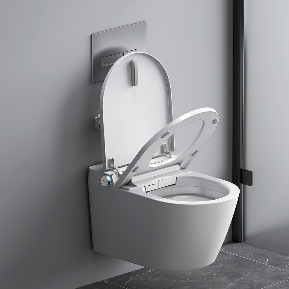 Ceramic Elongated Stain Resistant Wall Mounted Bidet with Temperature Control Clearhalo 'Bathroom Remodel & Bathroom Fixtures' 'Bidets' 'Home Improvement' 'home_improvement' 'home_improvement_bidets' 'Toilets & Bidets' 8233612