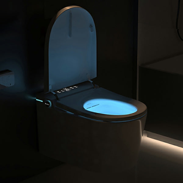 White Ceramic Elongated Stain Resistant Wall Mounted Bidet with Temperature Control Clearhalo 'Bathroom Remodel & Bathroom Fixtures' 'Bidets' 'Home Improvement' 'home_improvement' 'home_improvement_bidets' 'Toilets & Bidets' 8233640