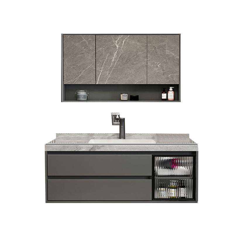 Grey Modern Wood Wall Mount Single-Sink Bathroom Vanity Set Clearhalo 'Bathroom Remodel & Bathroom Fixtures' 'Bathroom Vanities' 'bathroom_vanities' 'Home Improvement' 'home_improvement' 'home_improvement_bathroom_vanities' 8233955