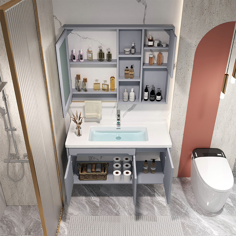 Modern Bathroom Vanity Set Wall Mount Ceramic Top Sink Included Clearhalo 'Bathroom Remodel & Bathroom Fixtures' 'Bathroom Vanities' 'bathroom_vanities' 'Home Improvement' 'home_improvement' 'home_improvement_bathroom_vanities' 8233971