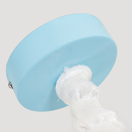 Nordic Tapered Shade Hanging Ceiling Lamp with Horse Fabric Chandelier for Living Room Clearhalo 'Ceiling Lights' 'Chandeliers' Lighting' options 82463