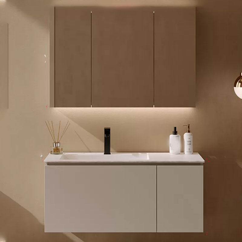 White Wall Mounted Standard Single-Sink Wood Bathroom Vanity Set 35.5"L x 19.5"W x 17"H Clearhalo 'Bathroom Remodel & Bathroom Fixtures' 'Bathroom Vanities' 'bathroom_vanities' 'Home Improvement' 'home_improvement' 'home_improvement_bathroom_vanities' 8254804