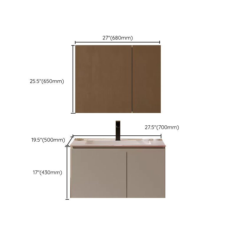 White Wall Mounted Standard Single-Sink Wood Bathroom Vanity Set Clearhalo 'Bathroom Remodel & Bathroom Fixtures' 'Bathroom Vanities' 'bathroom_vanities' 'Home Improvement' 'home_improvement' 'home_improvement_bathroom_vanities' 8254822