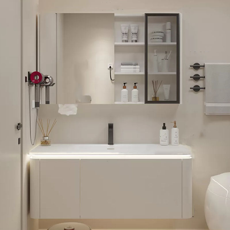 Wall Mounted Standard White Single-Sink Open Console with Sink Set 47"L x 20"W x 19"H Clearhalo 'Bathroom Remodel & Bathroom Fixtures' 'Bathroom Vanities' 'bathroom_vanities' 'Home Improvement' 'home_improvement' 'home_improvement_bathroom_vanities' 8254825