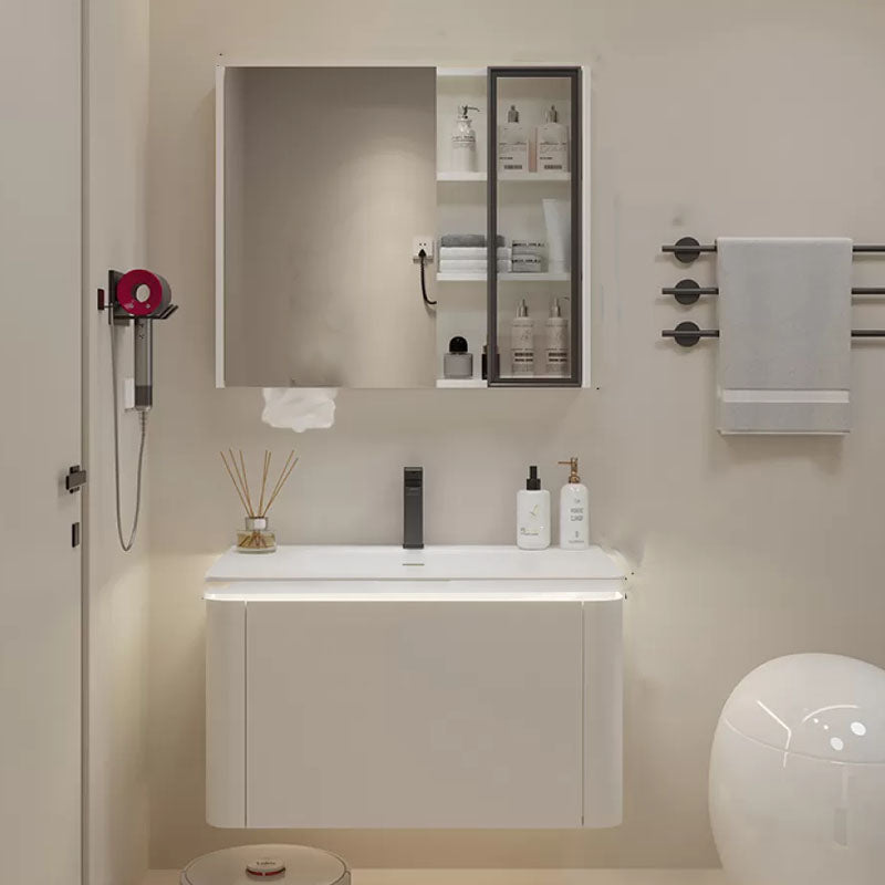 Wall Mounted Standard White Single-Sink Open Console with Sink Set Clearhalo 'Bathroom Remodel & Bathroom Fixtures' 'Bathroom Vanities' 'bathroom_vanities' 'Home Improvement' 'home_improvement' 'home_improvement_bathroom_vanities' 8254827