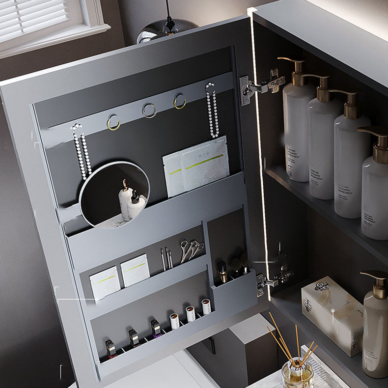 Grey Wall Mounted Standard Rectangular Open Console with Sink Set Clearhalo 'Bathroom Remodel & Bathroom Fixtures' 'Bathroom Vanities' 'bathroom_vanities' 'Home Improvement' 'home_improvement' 'home_improvement_bathroom_vanities' 8254867