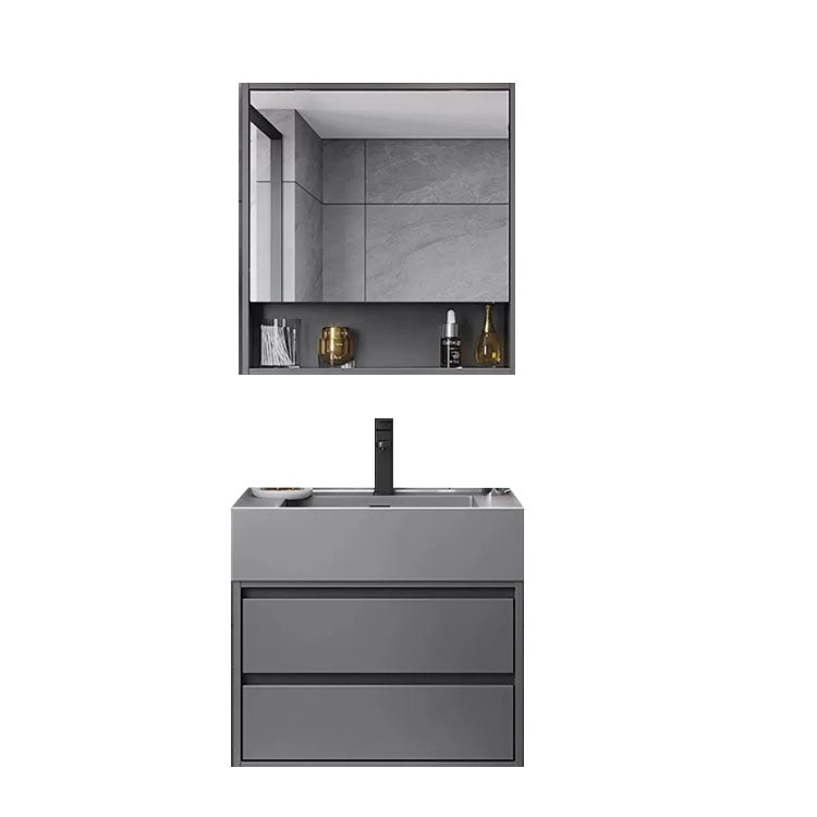 Grey Modern Wood Wall Mounted Standard Bathroom Vanity Set with Sink Clearhalo 'Bathroom Remodel & Bathroom Fixtures' 'Bathroom Vanities' 'bathroom_vanities' 'Home Improvement' 'home_improvement' 'home_improvement_bathroom_vanities' 8254911
