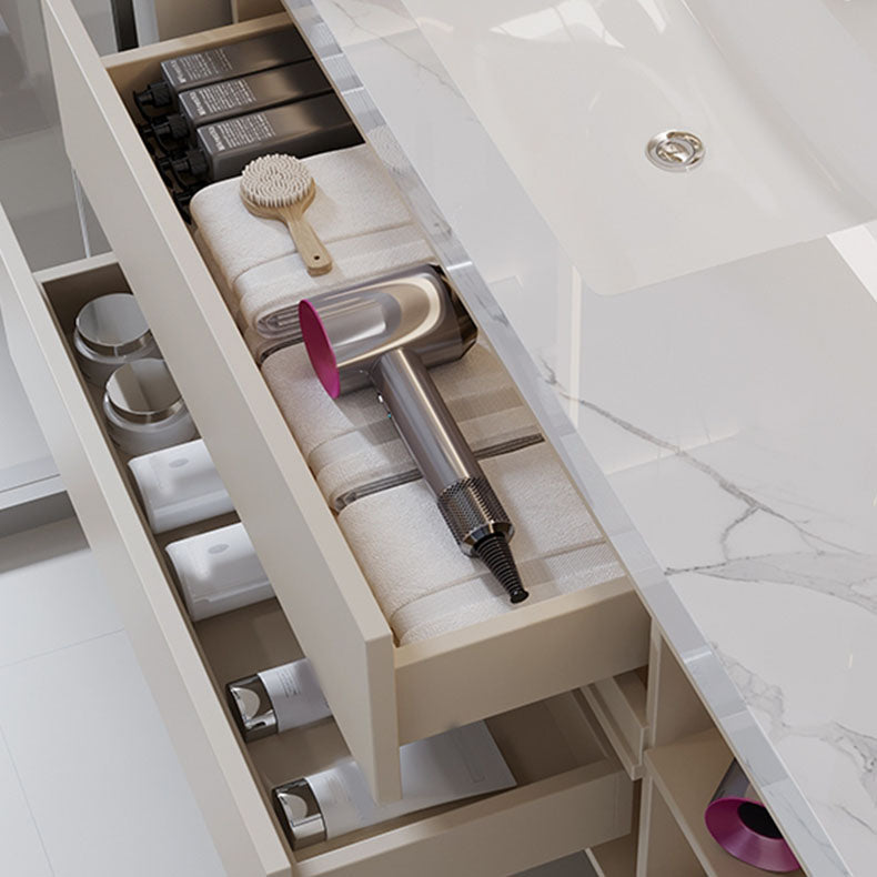 Wall Mounted Standard White Wood Modern Open Console with Sink Set Clearhalo 'Bathroom Remodel & Bathroom Fixtures' 'Bathroom Vanities' 'bathroom_vanities' 'Home Improvement' 'home_improvement' 'home_improvement_bathroom_vanities' 8254929