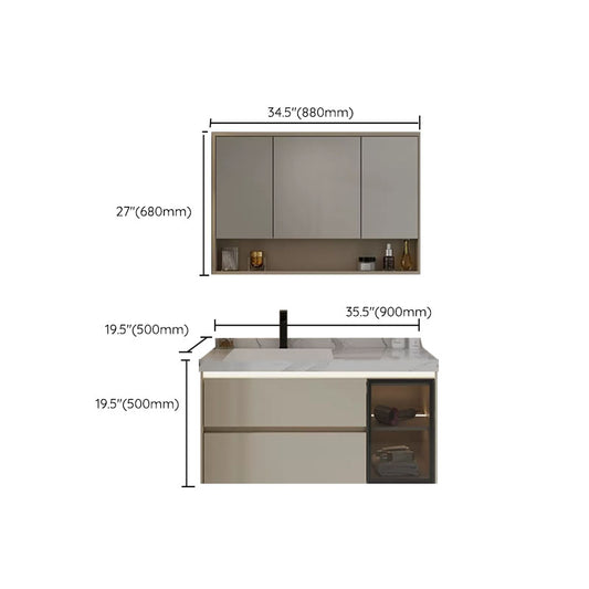 Wall Mounted Standard White Wood Modern Open Console with Sink Set Clearhalo 'Bathroom Remodel & Bathroom Fixtures' 'Bathroom Vanities' 'bathroom_vanities' 'Home Improvement' 'home_improvement' 'home_improvement_bathroom_vanities' 8254937