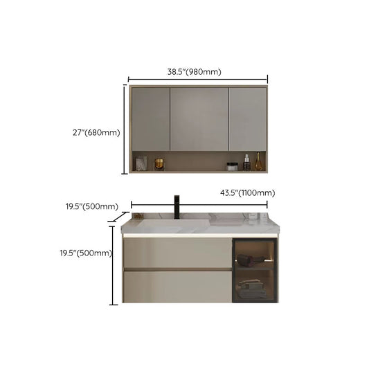 Wall Mounted Standard White Wood Modern Open Console with Sink Set Clearhalo 'Bathroom Remodel & Bathroom Fixtures' 'Bathroom Vanities' 'bathroom_vanities' 'Home Improvement' 'home_improvement' 'home_improvement_bathroom_vanities' 8254941