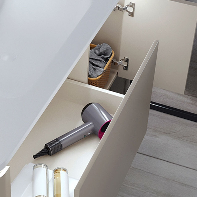 Modern Rectangular Wall Mounted Standard Open Console with Sink Set Clearhalo 'Bathroom Remodel & Bathroom Fixtures' 'Bathroom Vanities' 'bathroom_vanities' 'Home Improvement' 'home_improvement' 'home_improvement_bathroom_vanities' 8262382