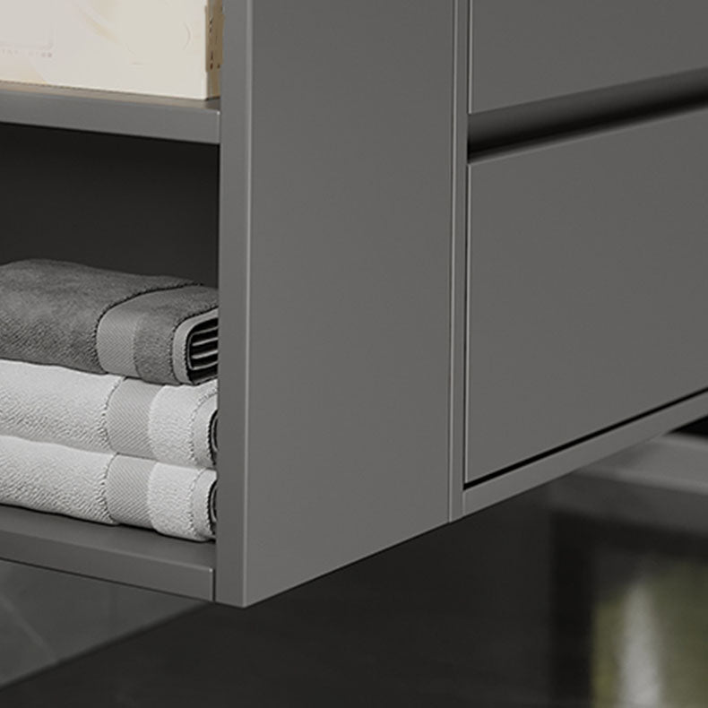 Modern Wall Mounted Standard Single-Sink Open Console with Sink Set Clearhalo 'Bathroom Remodel & Bathroom Fixtures' 'Bathroom Vanities' 'bathroom_vanities' 'Home Improvement' 'home_improvement' 'home_improvement_bathroom_vanities' 8262422