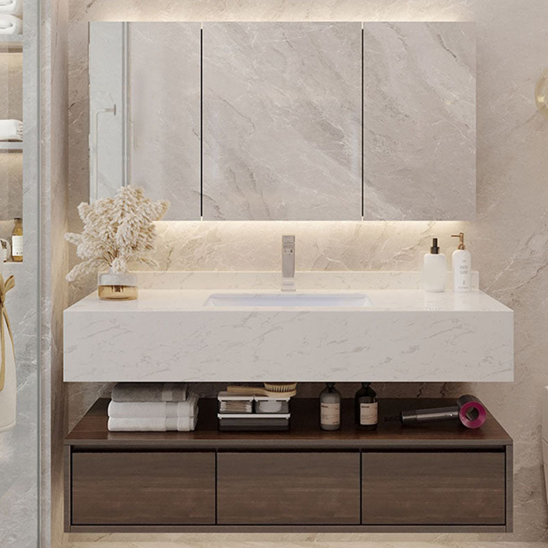 Modern Wall Mount Rectangular Bathroom Vanity Set Sink Included 59"L x 20"W x 8"H Clearhalo 'Bathroom Remodel & Bathroom Fixtures' 'Bathroom Vanities' 'bathroom_vanities' 'Home Improvement' 'home_improvement' 'home_improvement_bathroom_vanities' 8262429