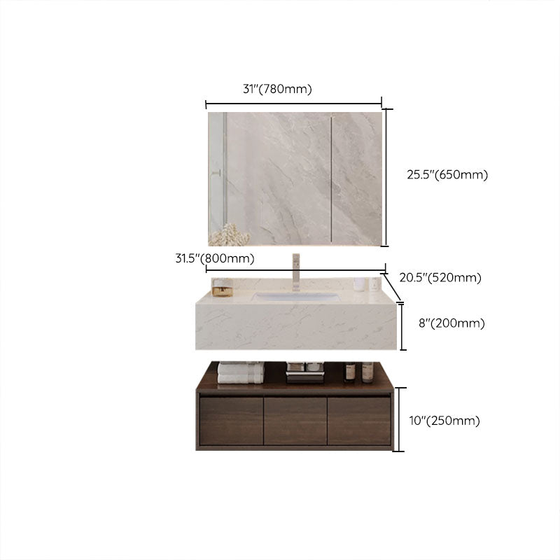Modern Wall Mount Rectangular Bathroom Vanity Set Sink Included Clearhalo 'Bathroom Remodel & Bathroom Fixtures' 'Bathroom Vanities' 'bathroom_vanities' 'Home Improvement' 'home_improvement' 'home_improvement_bathroom_vanities' 8262438