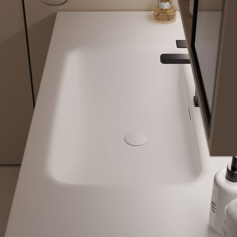 White Wood Wall Mounted Standard Modern Open Console with Sink Set Clearhalo 'Bathroom Remodel & Bathroom Fixtures' 'Bathroom Vanities' 'bathroom_vanities' 'Home Improvement' 'home_improvement' 'home_improvement_bathroom_vanities' 8262449