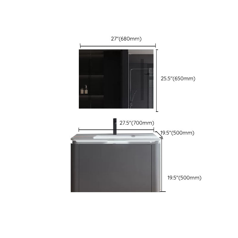 Grey Wood Modern Rectangular Wall Mounted Standard Bathroom Vanity Set Clearhalo 'Bathroom Remodel & Bathroom Fixtures' 'Bathroom Vanities' 'bathroom_vanities' 'Home Improvement' 'home_improvement' 'home_improvement_bathroom_vanities' 8262477