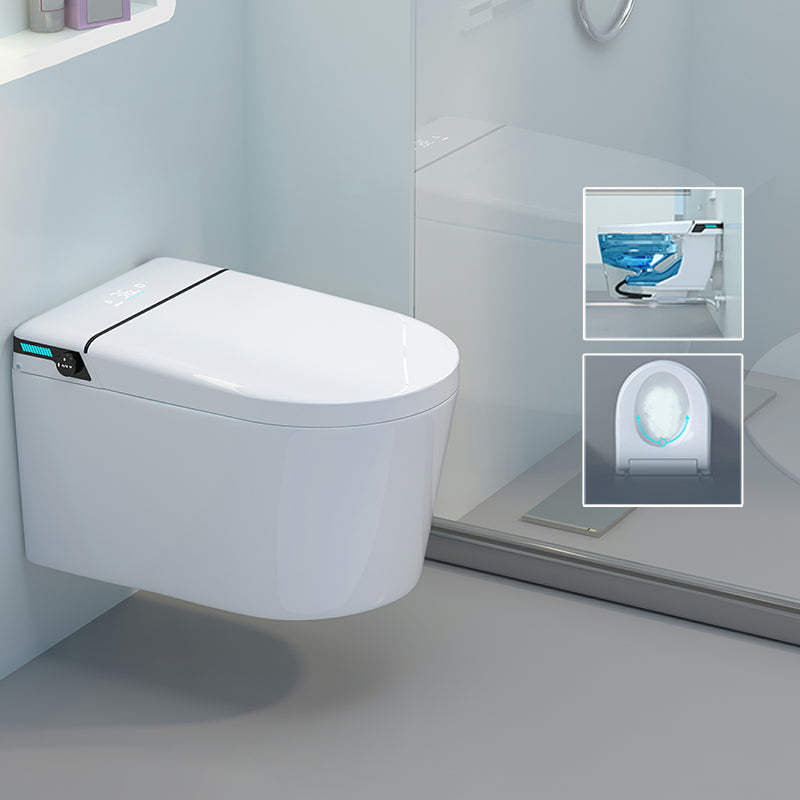 Wall Mounted Modern No Water Tank Flush Toilet with Slow Close Seat and Heated Seat Manual Lid & Splash Proof Clearhalo 'Bathroom Remodel & Bathroom Fixtures' 'Bidets' 'Home Improvement' 'home_improvement' 'home_improvement_bidets' 'Toilets & Bidets' 8262555