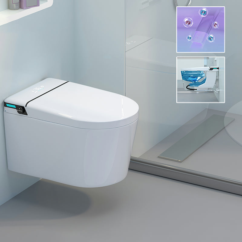 Wall Mounted Modern No Water Tank Flush Toilet with Slow Close Seat and Heated Seat Automatic Flap & Sterilization Clearhalo 'Bathroom Remodel & Bathroom Fixtures' 'Bidets' 'Home Improvement' 'home_improvement' 'home_improvement_bidets' 'Toilets & Bidets' 8262558