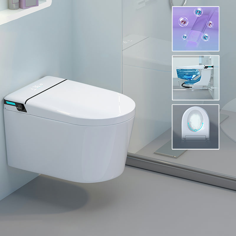 Wall Mounted Modern No Water Tank Flush Toilet with Slow Close Seat and Heated Seat Automatic Lid & Sterilizing & Splash Proof Clearhalo 'Bathroom Remodel & Bathroom Fixtures' 'Bidets' 'Home Improvement' 'home_improvement' 'home_improvement_bidets' 'Toilets & Bidets' 8262560
