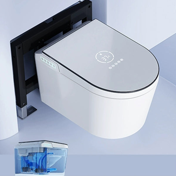 Wall Mounted Modern Flush Intelligent Toilet with Slow Close Seat and Heated Seat Clearhalo 'Bathroom Remodel & Bathroom Fixtures' 'Bidets' 'Home Improvement' 'home_improvement' 'home_improvement_bidets' 'Toilets & Bidets' 8262575