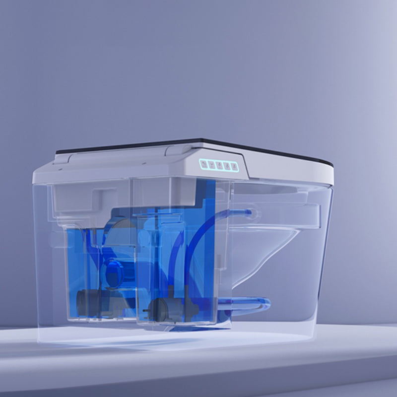 Wall Mounted Modern Flush Intelligent Toilet with Slow Close Seat and Heated Seat Clearhalo 'Bathroom Remodel & Bathroom Fixtures' 'Bidets' 'Home Improvement' 'home_improvement' 'home_improvement_bidets' 'Toilets & Bidets' 8262577