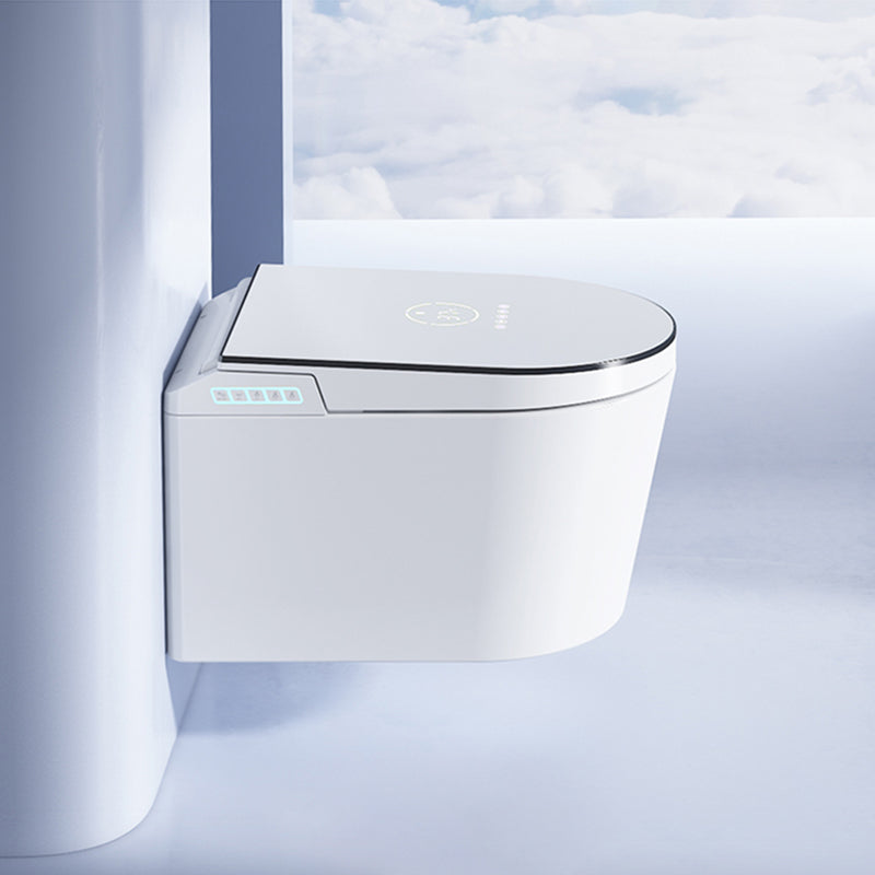 Wall Mounted Modern Flush Intelligent Toilet with Slow Close Seat and Heated Seat Clearhalo 'Bathroom Remodel & Bathroom Fixtures' 'Bidets' 'Home Improvement' 'home_improvement' 'home_improvement_bidets' 'Toilets & Bidets' 8262586