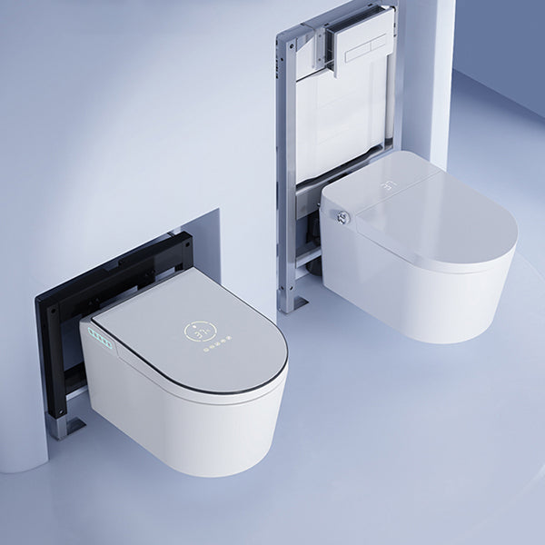 Wall Mounted Modern Flush Intelligent Toilet with Slow Close Seat and Heated Seat Clearhalo 'Bathroom Remodel & Bathroom Fixtures' 'Bidets' 'Home Improvement' 'home_improvement' 'home_improvement_bidets' 'Toilets & Bidets' 8262589