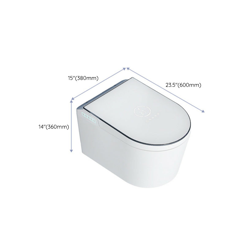 Wall Mounted Modern Flush Intelligent Toilet with Slow Close Seat and Heated Seat Clearhalo 'Bathroom Remodel & Bathroom Fixtures' 'Bidets' 'Home Improvement' 'home_improvement' 'home_improvement_bidets' 'Toilets & Bidets' 8262590