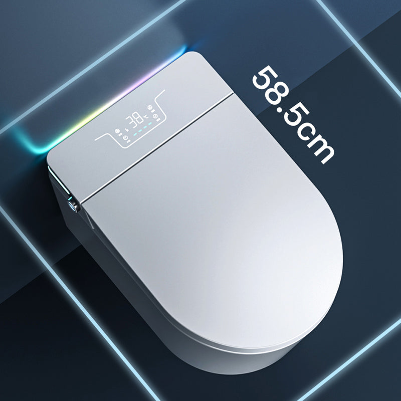 Modern Wall Mounted Flush Toilet with Slow Close Seat and Heated Seat in White Clearhalo 'Bathroom Remodel & Bathroom Fixtures' 'Bidets' 'Home Improvement' 'home_improvement' 'home_improvement_bidets' 'Toilets & Bidets' 8262600