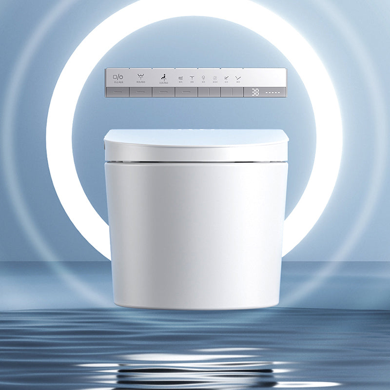 Modern Wall Mounted Flush Toilet with Slow Close Seat and Heated Seat in White Clearhalo 'Bathroom Remodel & Bathroom Fixtures' 'Bidets' 'Home Improvement' 'home_improvement' 'home_improvement_bidets' 'Toilets & Bidets' 8262606