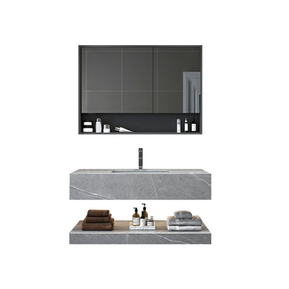 Grey Wall Mounted Standard Modern Single-Sink Bathroom Sink Vanity 35"L x 19"W x 6"H Clearhalo 'Bathroom Remodel & Bathroom Fixtures' 'Bathroom Vanities' 'bathroom_vanities' 'Home Improvement' 'home_improvement' 'home_improvement_bathroom_vanities' 8270888