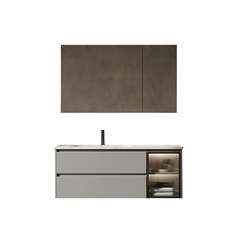 Grey Modern Wood Wall Mount Single-Sink Bathroom Vanity Set Faucet Included Clearhalo 'Bathroom Remodel & Bathroom Fixtures' 'Bathroom Vanities' 'bathroom_vanities' 'Home Improvement' 'home_improvement' 'home_improvement_bathroom_vanities' 8280441