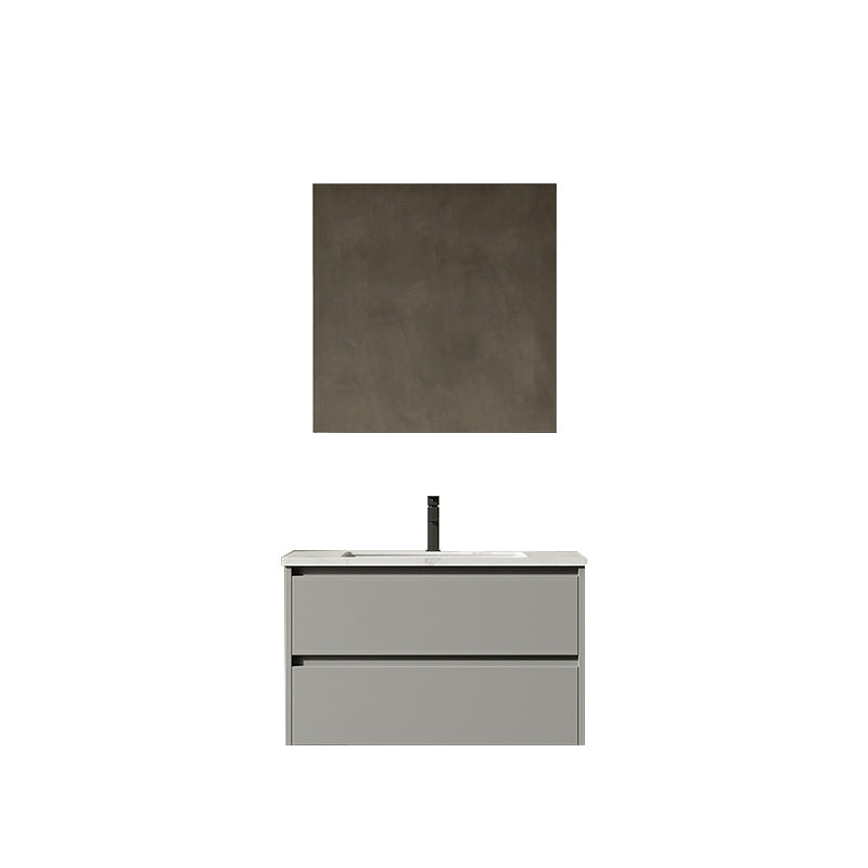 Grey Modern Wood Wall Mount Single-Sink Bathroom Vanity Set Faucet Included Clearhalo 'Bathroom Remodel & Bathroom Fixtures' 'Bathroom Vanities' 'bathroom_vanities' 'Home Improvement' 'home_improvement' 'home_improvement_bathroom_vanities' 8280446