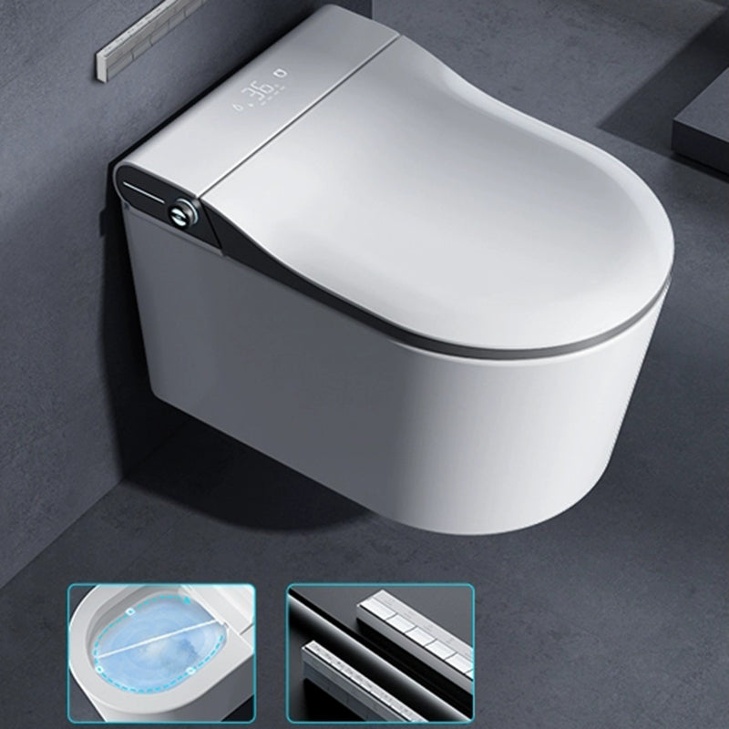 Warm Air Dryer Bidet White Ceramic Wall-Mounted Heated Seat Elongated Manual Flip Clearhalo 'Bathroom Remodel & Bathroom Fixtures' 'Bidets' 'Home Improvement' 'home_improvement' 'home_improvement_bidets' 'Toilets & Bidets' 8280650