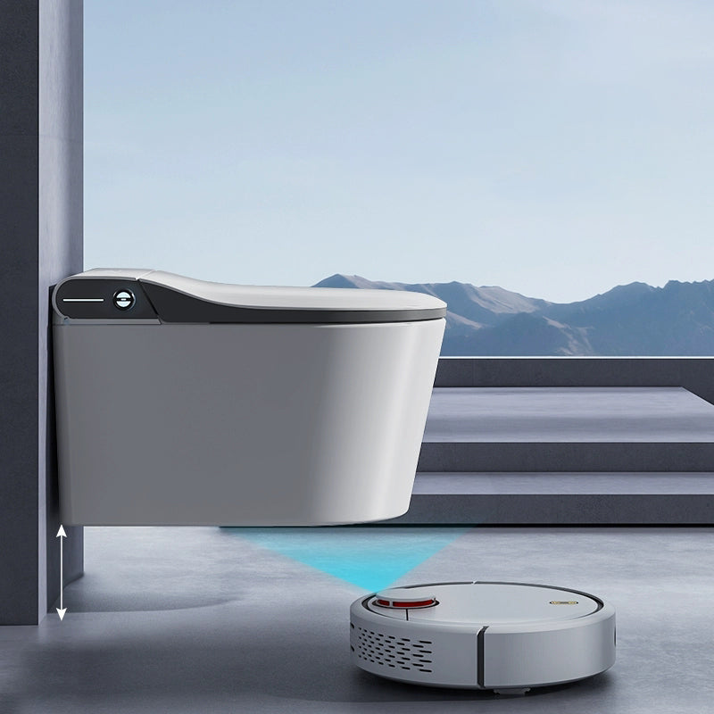 Warm Air Dryer Bidet White Ceramic Wall-Mounted Heated Seat Elongated Clearhalo 'Bathroom Remodel & Bathroom Fixtures' 'Bidets' 'Home Improvement' 'home_improvement' 'home_improvement_bidets' 'Toilets & Bidets' 8280653