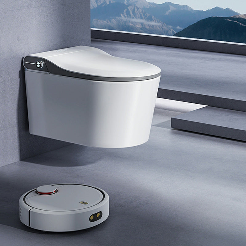 Warm Air Dryer Bidet White Ceramic Wall-Mounted Heated Seat Elongated Clearhalo 'Bathroom Remodel & Bathroom Fixtures' 'Bidets' 'Home Improvement' 'home_improvement' 'home_improvement_bidets' 'Toilets & Bidets' 8280664