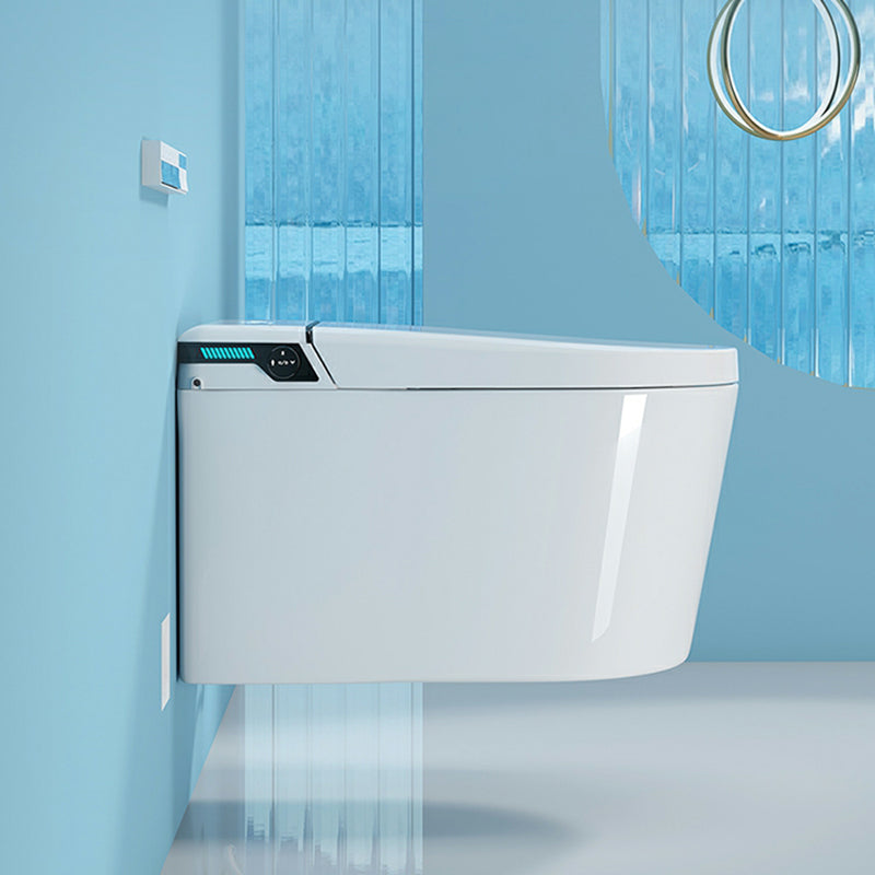 White Smart Bidet Wall Mount Ceramic All-In-One Elongated with Heated Seat Clearhalo 'Bathroom Remodel & Bathroom Fixtures' 'Bidets' 'Home Improvement' 'home_improvement' 'home_improvement_bidets' 'Toilets & Bidets' 8280671