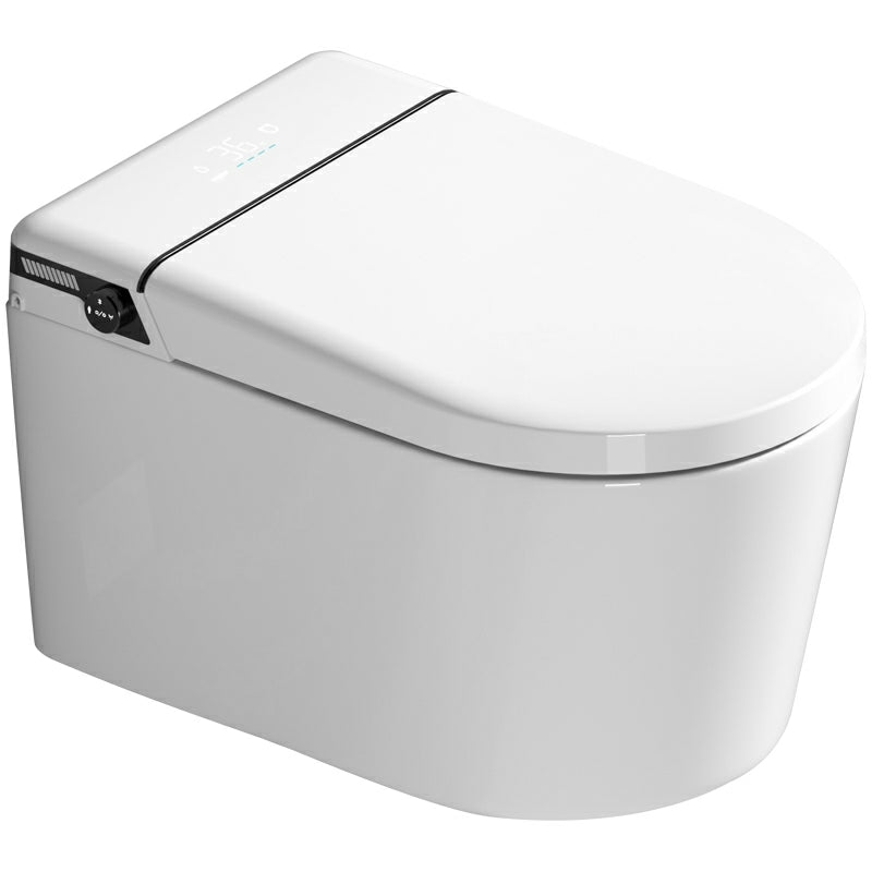 White Smart Bidet Wall Mount Ceramic All-In-One Elongated with Heated Seat Clearhalo 'Bathroom Remodel & Bathroom Fixtures' 'Bidets' 'Home Improvement' 'home_improvement' 'home_improvement_bidets' 'Toilets & Bidets' 8280672
