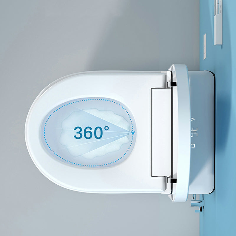 White Smart Bidet Wall Mount Ceramic All-In-One Elongated with Heated Seat Clearhalo 'Bathroom Remodel & Bathroom Fixtures' 'Bidets' 'Home Improvement' 'home_improvement' 'home_improvement_bidets' 'Toilets & Bidets' 8280673