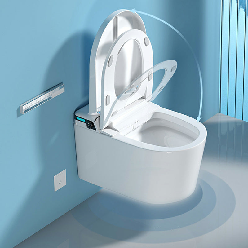 White Smart Bidet Wall Mount Ceramic All-In-One Elongated with Heated Seat Clearhalo 'Bathroom Remodel & Bathroom Fixtures' 'Bidets' 'Home Improvement' 'home_improvement' 'home_improvement_bidets' 'Toilets & Bidets' 8280679