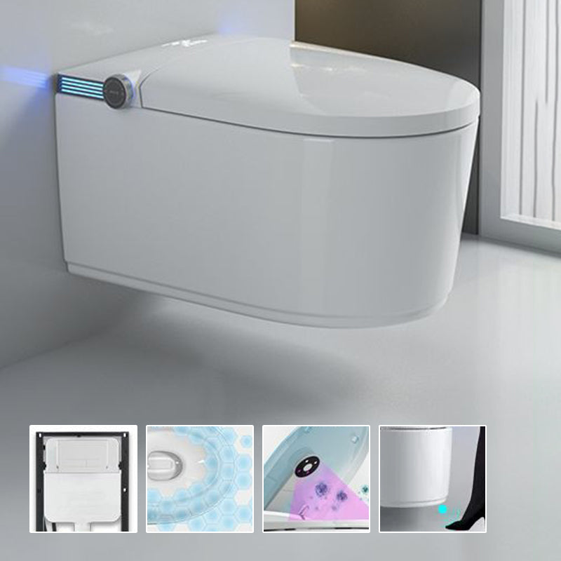 Wall Mounted Bidet Ceramic Heated Seat White Antimicrobial with Warm Air Dryer White Manual Lid (Standard) High Tanker Clearhalo 'Bathroom Remodel & Bathroom Fixtures' 'Bidets' 'Home Improvement' 'home_improvement' 'home_improvement_bidets' 'Toilets & Bidets' 8280699