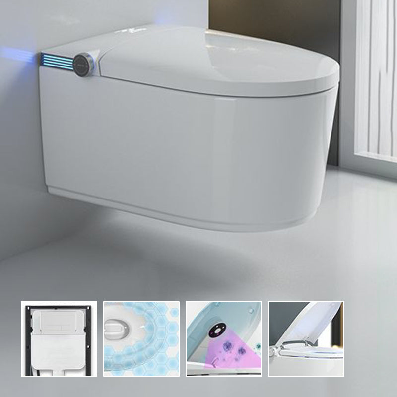Wall Mounted Bidet Ceramic Heated Seat White Antimicrobial with Warm Air Dryer White Automatic Lid( Top Configuration) High Tanker Clearhalo 'Bathroom Remodel & Bathroom Fixtures' 'Bidets' 'Home Improvement' 'home_improvement' 'home_improvement_bidets' 'Toilets & Bidets' 8280701