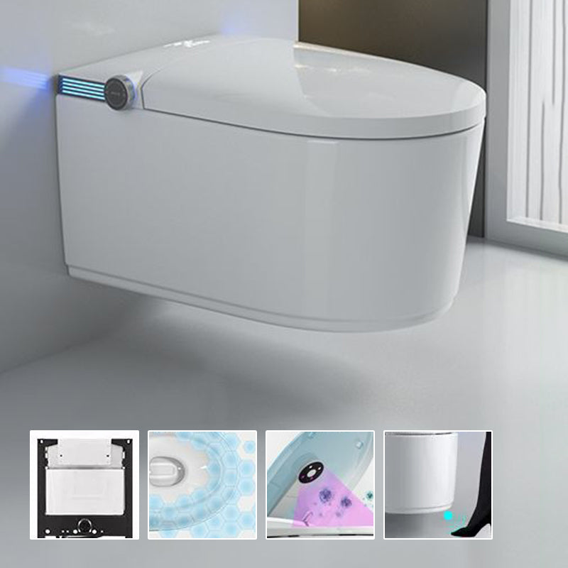 Wall Mounted Bidet Ceramic Heated Seat White Antimicrobial with Warm Air Dryer White Manual Lid (Standard) Low Tanker Clearhalo 'Bathroom Remodel & Bathroom Fixtures' 'Bidets' 'Home Improvement' 'home_improvement' 'home_improvement_bidets' 'Toilets & Bidets' 8280703