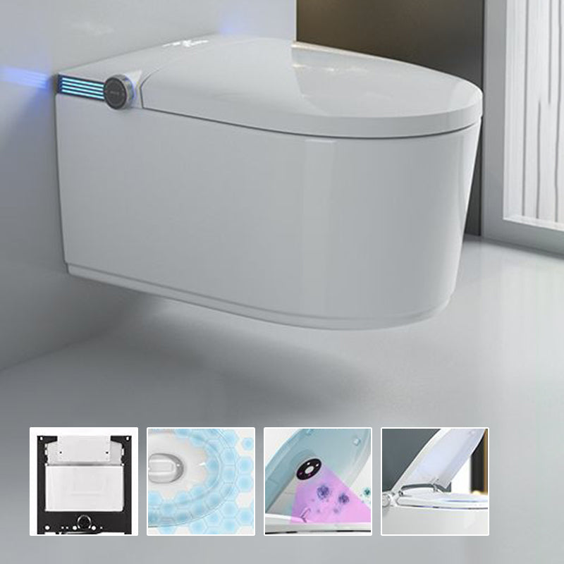 Wall Mounted Bidet Ceramic Heated Seat White Antimicrobial with Warm Air Dryer White Automatic Lid( Top Configuration) Low Tanker Clearhalo 'Bathroom Remodel & Bathroom Fixtures' 'Bidets' 'Home Improvement' 'home_improvement' 'home_improvement_bidets' 'Toilets & Bidets' 8280705